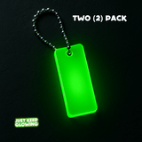 Set of 2 glow in the dark emergency keychains – reusable glow tags for camping, bug out bags, and EDC gear