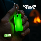 Compact glow in the dark keychain light – rechargeable, durable survival gear for camping, hiking, and emergencies