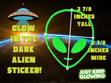 GLOW IN THE DARK ALIEN STICKER