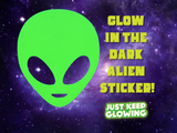 GLOW IN THE DARK ALIEN STICKER