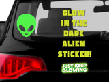 GLOW IN THE DARK ALIEN STICKER