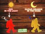 red bigfoot keychain