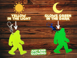 Yellow Bigfoot keychain