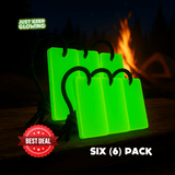 Six pack of Forever Glow Bars – eco-friendly reusable glow stick alternative for camping, gifts, and emergency use
