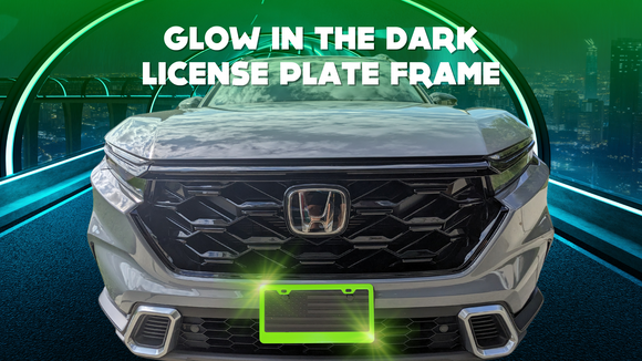 Shop glow in the dark license plate frames for your car. Featured on a Honda CR-V Hybrid Sport Touring.