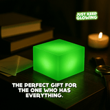 Glow Cube XL luxury glow-in-the-dark gift for men, handmade night light perfect for birthdays and holidays.