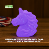 Handcrafted in the USA glow in the dark unicorn — nontoxic kids toy made with care and high-quality materials