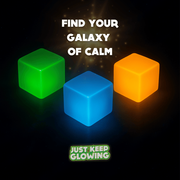 Luxury glow in the dark fidget cube set – handmade resin stress relief toy for adults and kids – calming sensory desk accessory