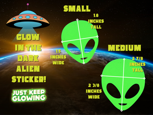 GLOW IN THE DARK ALIEN STICKER
