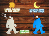 blue bigfoot keychain