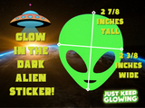 GLOW IN THE DARK ALIEN STICKER