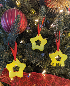 Yellow Glow in the Dark Star Ornaments